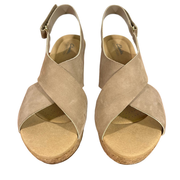Clarks Annadel Eirwyn Wedge Leather Women's Sandal Size 10W #495 - Picture 2 of 8